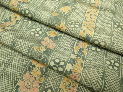 平和屋着物▽上質な小紋　単衣　花間道　正絹　逸品　DABI4428du