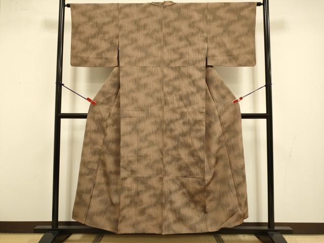 平和屋着物▽上質な小紋　単衣　霞文　正絹　逸品　DABI4429du