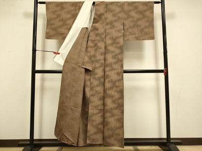 平和屋着物▽上質な小紋　単衣　霞文　正絹　逸品　DABI4429du