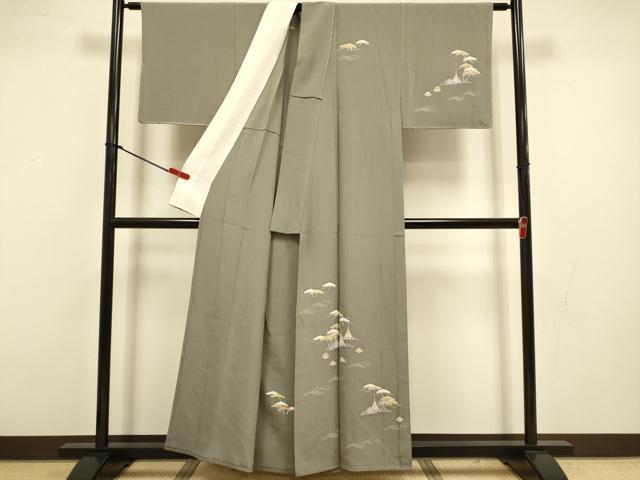 平和屋着物▽名門・上野家　上野街子　清染居　訪問着　単衣　風景文　正絹　逸品　未使用　DABI4430du