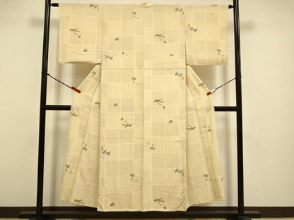 平和屋着物▽上質な小紋　単衣　吉祥文　正絹　逸品　DABI4431du
