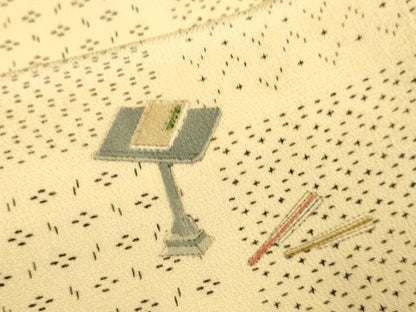 平和屋着物▽上質な小紋　単衣　吉祥文　正絹　逸品　DABI4431du
