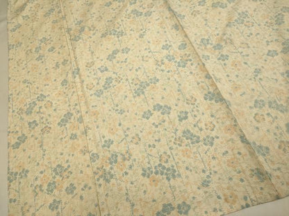 平和屋着物▽上質な紬　単衣　枝梅文　正絹　逸品　DABI4437du