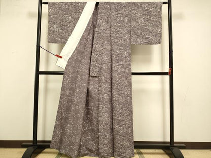 平和屋着物▽上質な小紋　単衣　風景文　正絹　逸品　DABI4447du