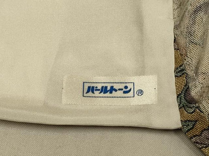 平和屋着物▽上質な小紋　単衣　横段更紗花文　正絹　逸品　DABI4451du