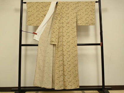 平和屋着物▽上質な小紋　単衣　飛鳥文　松竹梅　正絹　逸品　DABI4456du