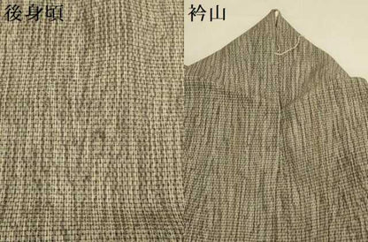 平和屋着物▽上質な紬　単衣　霞文　正絹　逸品　DABI4460du