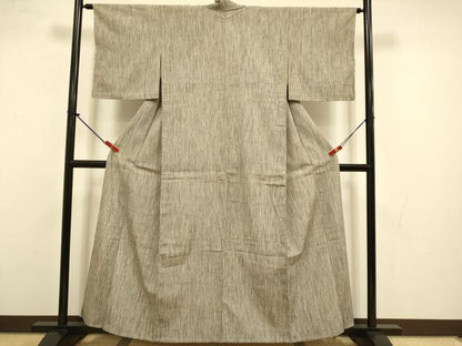 平和屋着物▽上質な紬　単衣　霞文　正絹　逸品　DABI4460du