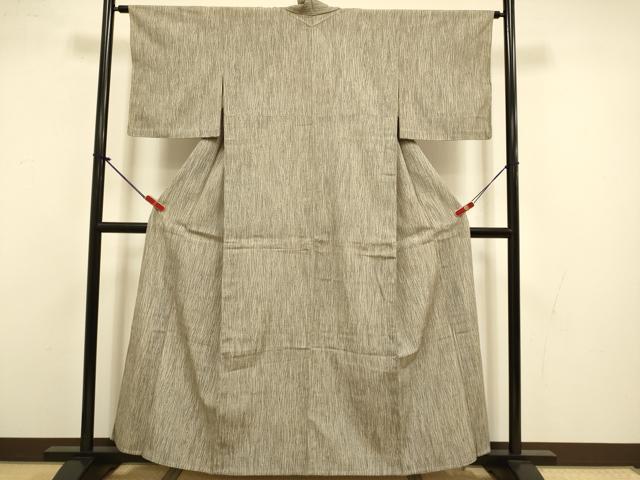 平和屋着物▽上質な紬　単衣　霞文　正絹　逸品　DABI4460du