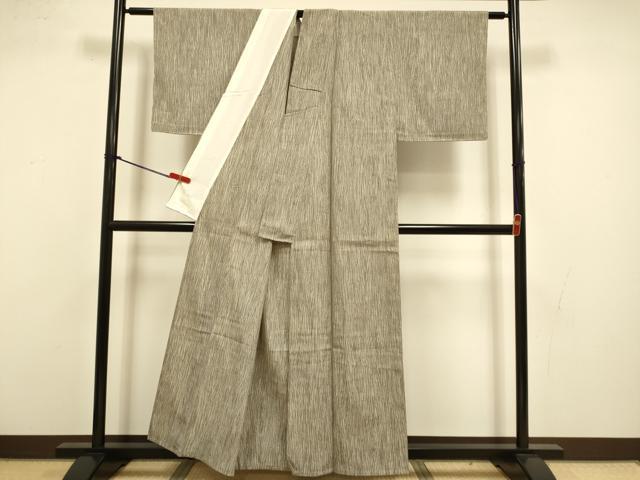 平和屋着物▽上質な紬　単衣　霞文　正絹　逸品　DABI4460du