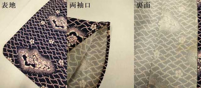 平和屋着物▽上質な小紋　単衣　梅松文　正絹　逸品　DABI4461du