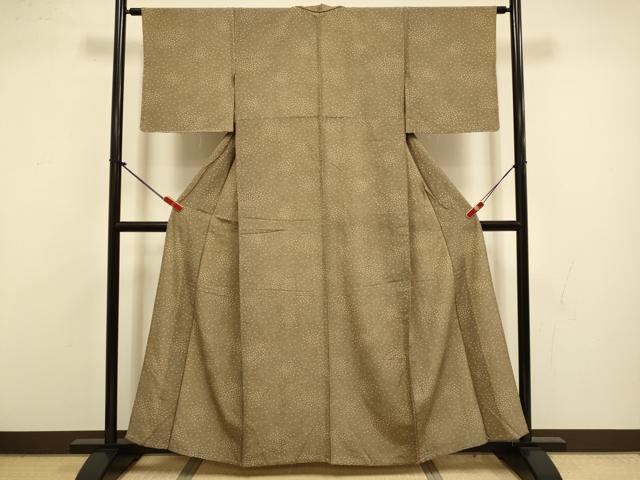 平和屋着物▽上質な小紋　単衣　霞文　正絹　逸品　DABI4465du