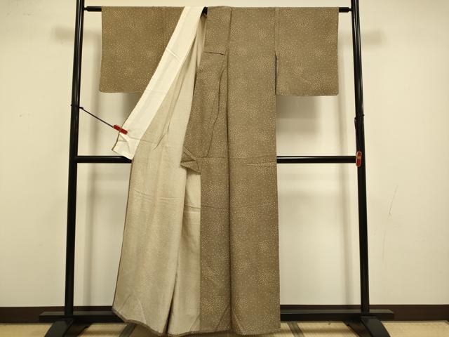 平和屋着物▽上質な小紋　単衣　霞文　正絹　逸品　DABI4465du
