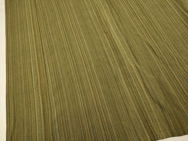 平和屋着物▽男性　小紋　単衣　縞　鬼しぼ縮緬　キングサイズ　正絹　逸品　DABI4471du