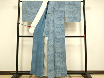 平和屋着物▽上質な小紋　単衣　吉祥花文　正絹　逸品　DABI4472du