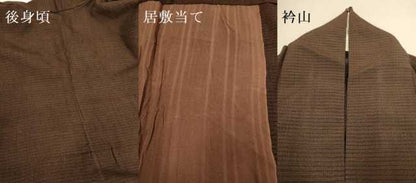 平和屋着物▽本塩沢　単衣　縞　正絹　逸品　DABI4473du