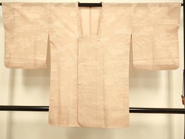平和屋着物▽道行コート　スリーシーズン　春夏秋　塵除け　流水文　肉色　正絹　逸品　DABI4482du