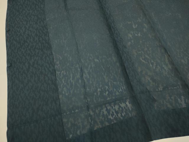 平和屋着物▽道行コート　スリーシーズン　春夏秋　塵除け　霞文　濃い藍鉄色　正絹　逸品　DABI4483du
