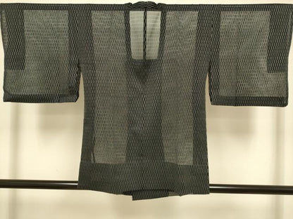 平和屋着物▽道行コート　スリーシーズン　春夏秋　塵除け　幾何学文様　正絹　逸品　DABI4486du