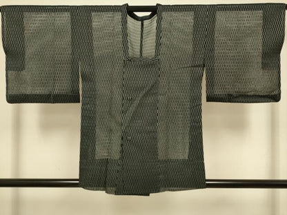 平和屋着物▽道行コート　スリーシーズン　春夏秋　塵除け　幾何学文様　正絹　逸品　DABI4486du