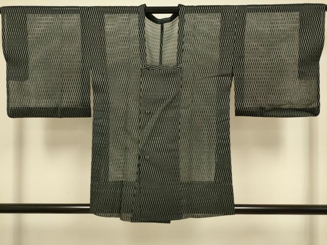 平和屋着物▽道行コート　スリーシーズン　春夏秋　塵除け　幾何学文様　正絹　逸品　DABI4486du