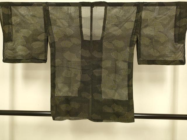 平和屋着物▽道行コート　スリーシーズン　春夏秋　塵除け　地紙重ね文　正絹　逸品　DABI4487du