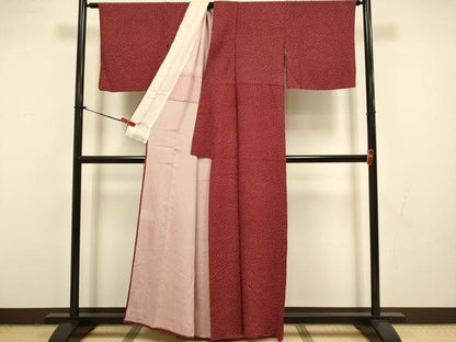 平和屋着物▽江戸小紋　単衣　霞文　正絹　逸品　DABI4493du