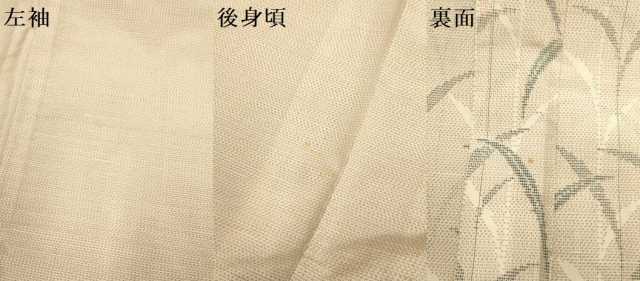 平和屋着物▽訪問着　単衣　紬地　草葉文　正絹　逸品　DABI4496du