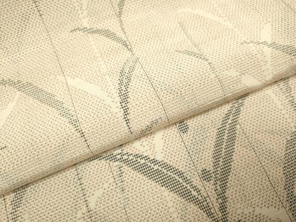 平和屋着物▽訪問着　単衣　紬地　草葉文　正絹　逸品　DABI4496du