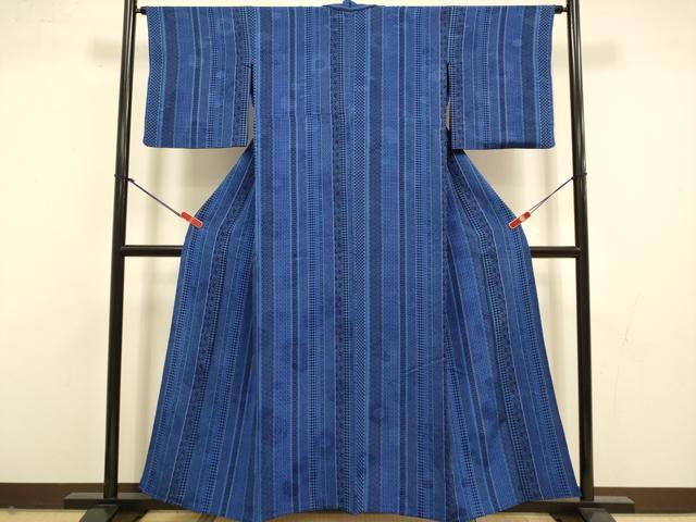 平和屋着物▽上質な小紋　単衣　吉祥間道　正絹　逸品　DABI4505du