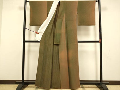 平和屋着物▽上質な小紋　単衣　霞間道　正絹　逸品　DABI4507du