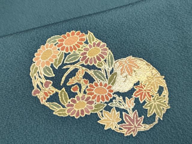 平和屋着物▽上質な小紋　単衣　花丸文　金彩　三越扱い　正絹　逸品　DABI4508du