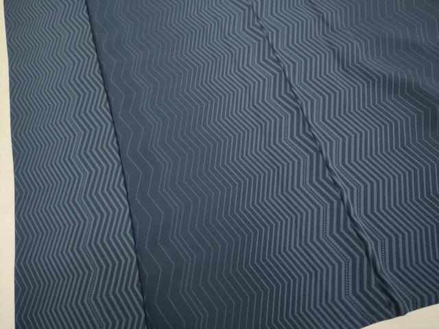 平和屋着物▽上質な小紋　単衣　変わり縞　正絹　逸品　DABI4511du