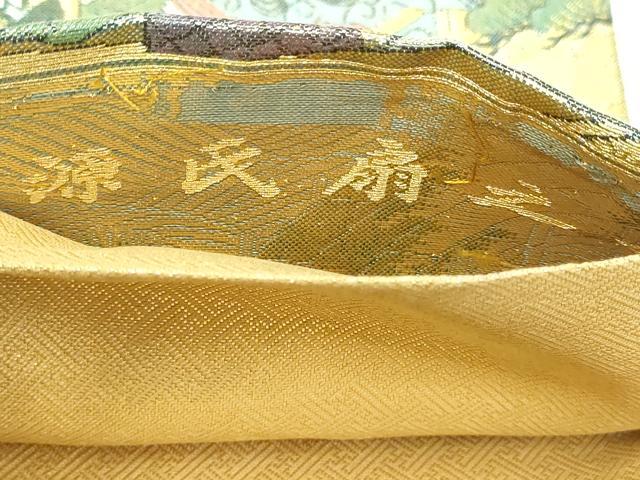 平和屋本店▼六通柄袋帯　源氏扇之舞　本金箔　正絹　逸品　DABI4524sf