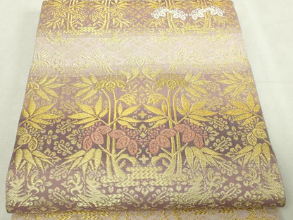 平和屋本店▼両面　全通柄　本袋帯　桐竹鳳凰紋　本金　正絹　逸品　DABI4526sf