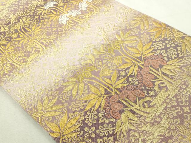 平和屋本店▼両面　全通柄　本袋帯　桐竹鳳凰紋　本金　正絹　逸品　DABI4526sf