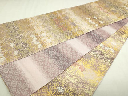 平和屋本店▼両面　全通柄　本袋帯　桐竹鳳凰紋　本金　正絹　逸品　DABI4526sf