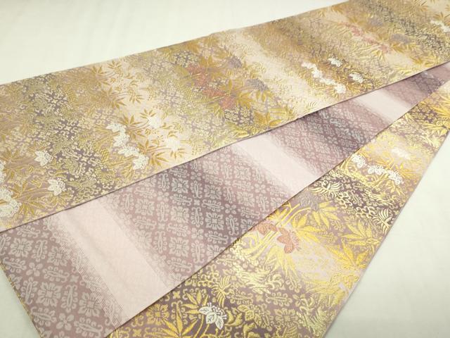 平和屋本店▼両面　全通柄　本袋帯　桐竹鳳凰紋　本金　正絹　逸品　DABI4526sf