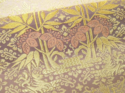 平和屋本店▼両面　全通柄　本袋帯　桐竹鳳凰紋　本金　正絹　逸品　DABI4526sf