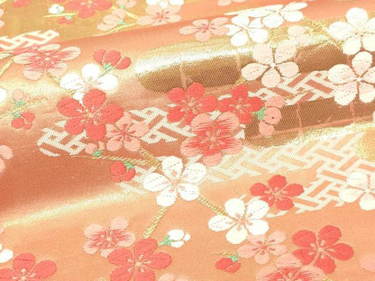 平和屋本店▼六通柄袋帯　唐織　彩錦　枝花文　本金箔24Ｋ　正絹　逸品　DABI4529sf
