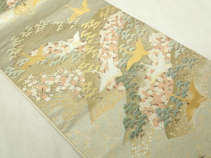 平和屋本店▼六通柄袋帯　遠山薫香文　本金箔　正絹　逸品　DABI4532sf
