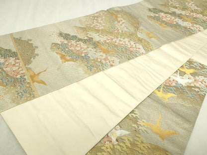 平和屋本店▼六通柄袋帯　遠山薫香文　本金箔　正絹　逸品　DABI4532sf