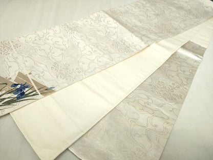 平和屋本店▼六通柄袋帯　唐織　林派百図　本金箔　正絹　逸品　DABI4534sf