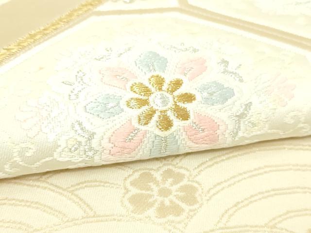 平和屋本店▼六通柄袋帯　唐織　正倉院花文　本金箔24Ｋ　正絹　逸品　DABI4535sf