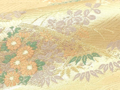 平和屋本店▼六通柄袋帯　風景文　本金二重箔　正絹　逸品　DABI4536sf