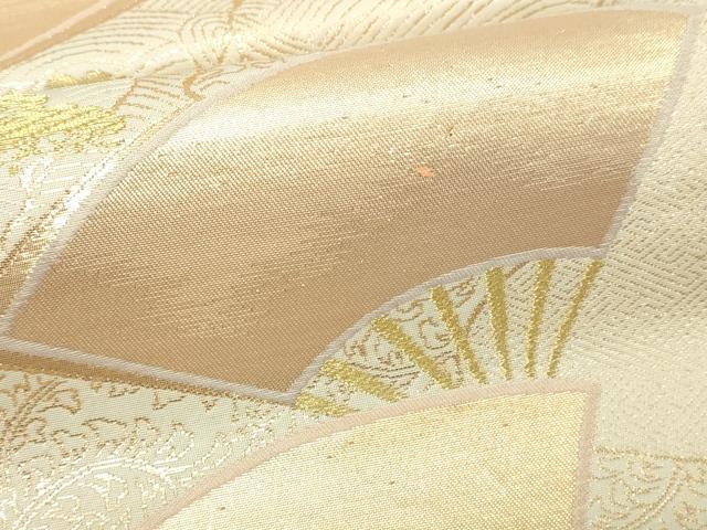 平和屋本店▼六通柄袋帯　舞扇文　本金箔　正絹　逸品　DABI4537sf