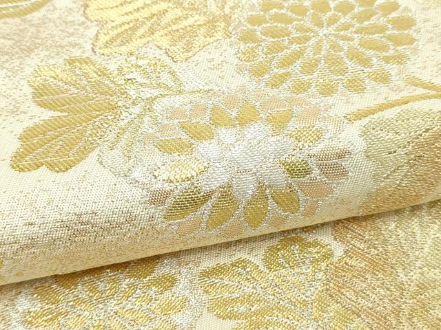 平和屋本店▼六通柄袋帯　九百錦　草花文　24金二重箔　正絹　逸品　DABI4538sf