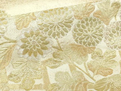 平和屋本店▼六通柄袋帯　九百錦　草花文　24金二重箔　正絹　逸品　DABI4538sf