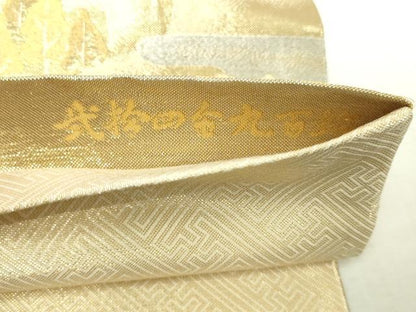 平和屋本店▼佐賀錦　六通柄袋帯　九百錦　古都の四季　弐拾四金　正絹　逸品　DABI4546sf