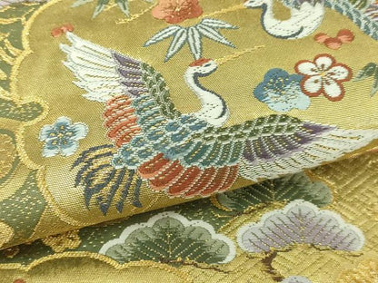 平和屋本店●西陣　長嶋成織物　ながしま帯　六通柄袋帯　唐織　名錦雪輪文　本金箔　瀞金錦　正絹　逸品　DABI4560sf